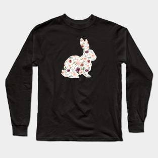 Watercolor Floral Show Rabbit - NOT FOR RESALE WITHOUT PERMISSION Long Sleeve T-Shirt